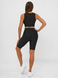 Legginsy krótkie damskie kolarki czarne OZONEE JS/17K597/3