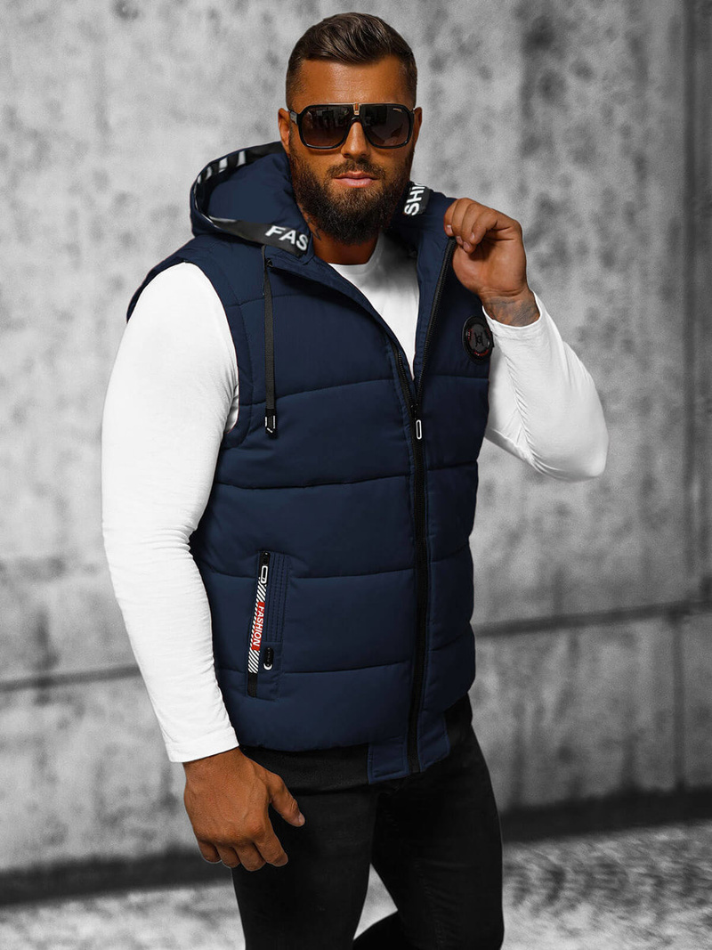 Безрукавка чоловіча tемно-cиня OZONEE JS/84M3028/215/X