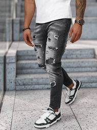 Spodnie jeansowe męskie slim fit czarne OZONEE NB/MP0152N