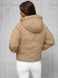 Kurtka zimowa damska pikowana beżowa OZONEE JS/16M9188/62
