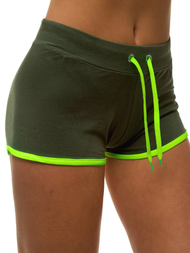 Spodenki dresowe damskie khaki-żółte OZONEE Z/D1013