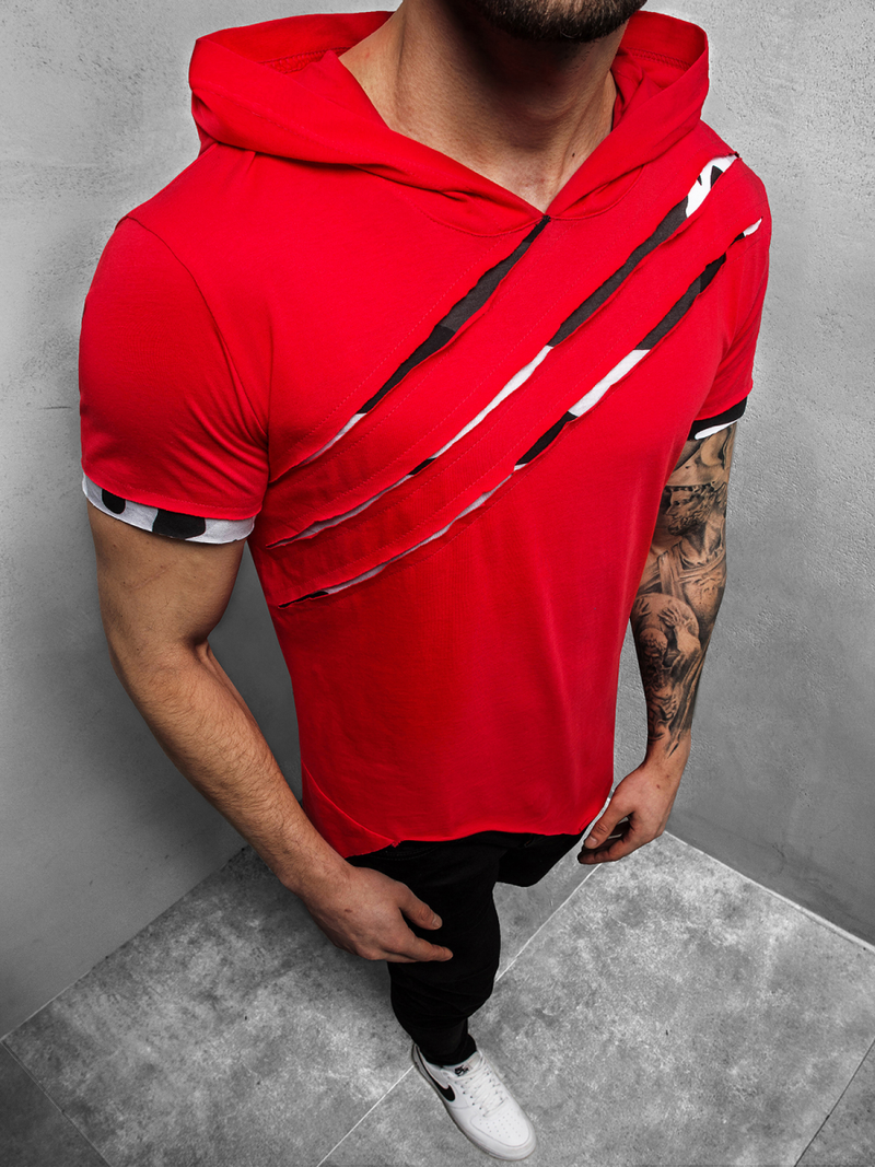 T-Shirt męski czerwony OZONEE A/1185Z