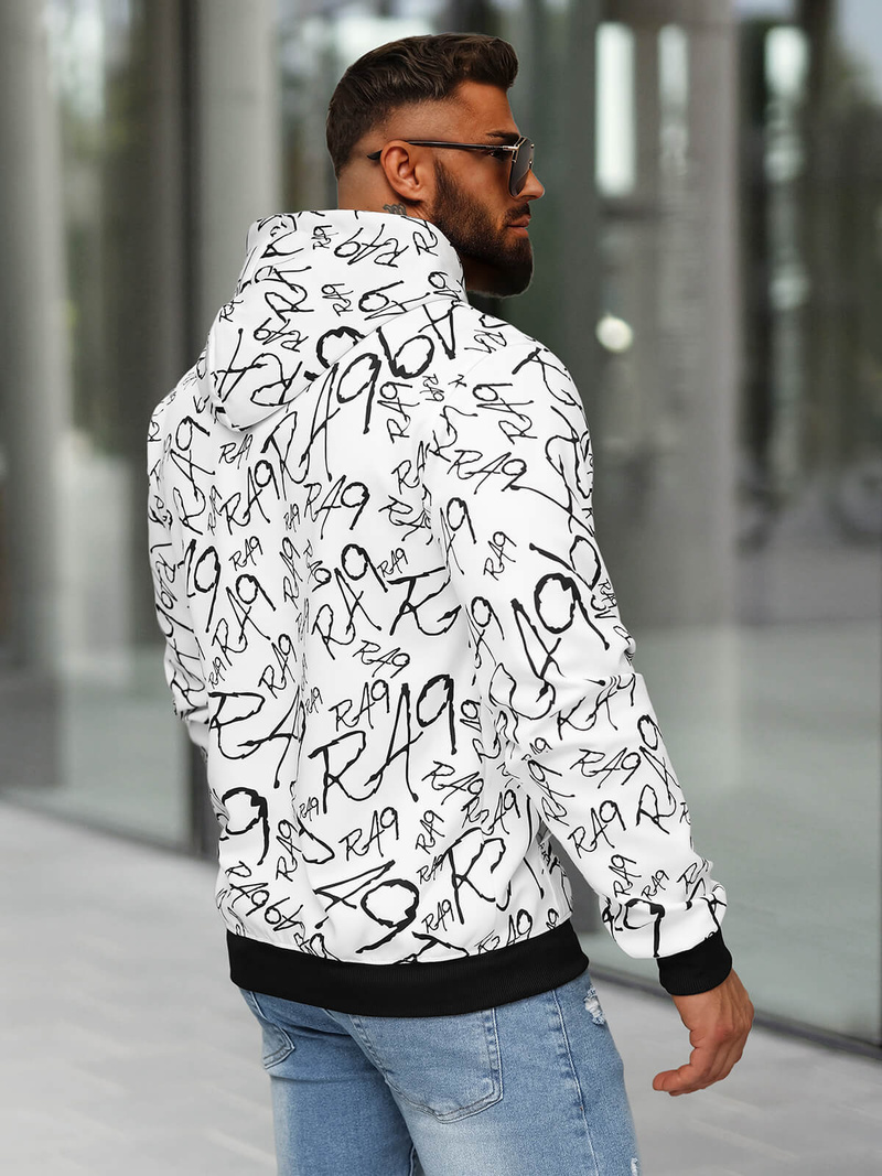 Bluza z kapturem męska biała OZONEE JS/8B1253/1