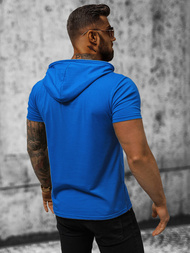 T-shirt męski z kapturem niebieski OZONEE JS/8T203