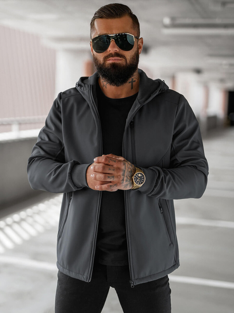 Куртка софтшелл чоловіча графіт OZONEE JS/27B6529/5Z