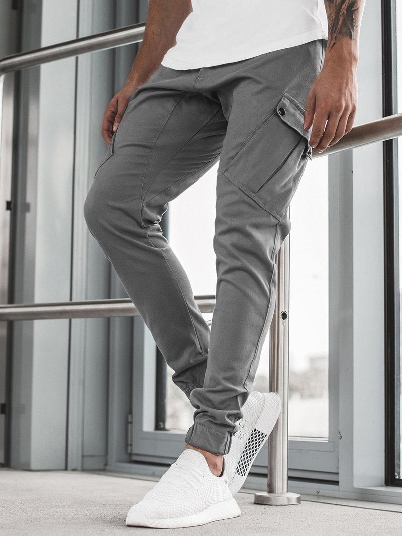 Spodnie męskie joggery szare OZONEE A/0853