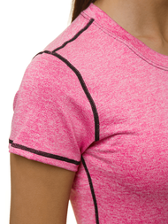 T-Shirt damski bez nadruku różowy OZONEE JS/A2165