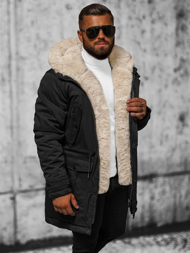 Kurtka zimowa męska czarna OZONEE JS/22M317/392