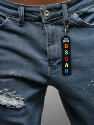 Spodnie jeansowe joggery męskie niebieskie OZONEE DO/6099