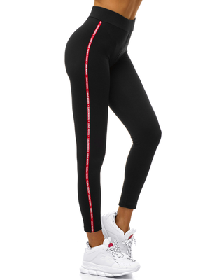 Legginsy damskie czarno-czerwone OZONEE O/82337