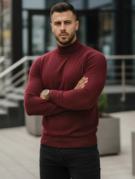 Sweter męski półgolf bordowy OZONEE V/V24503