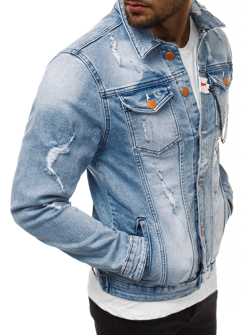 Kurtka jeans męska niebieska OZONEE G/600