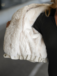 Жіноча шкіряна куртка Бежева OZONEE JS/11Z8172Z