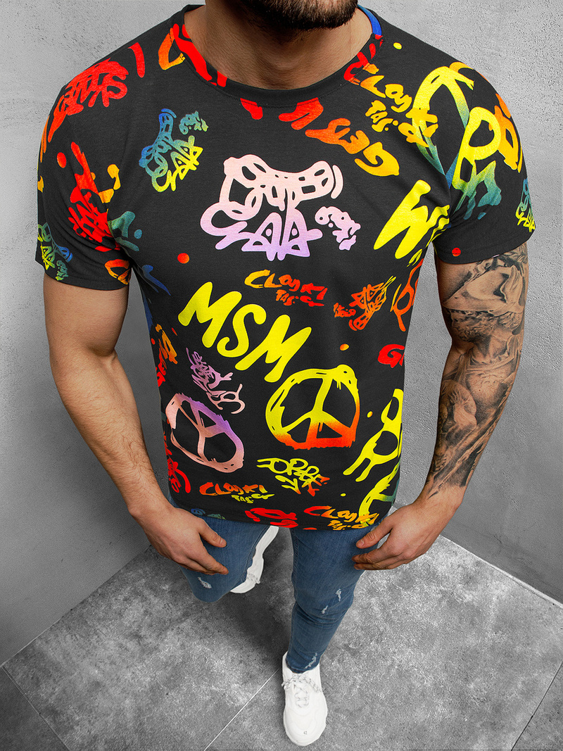 T-Shirt męski kolorowy OZONEE O/BL2257