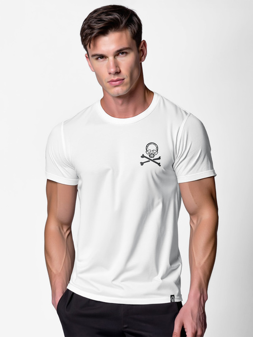 T-shirt męski slim fit biały OZONEE NB/MT3066Z