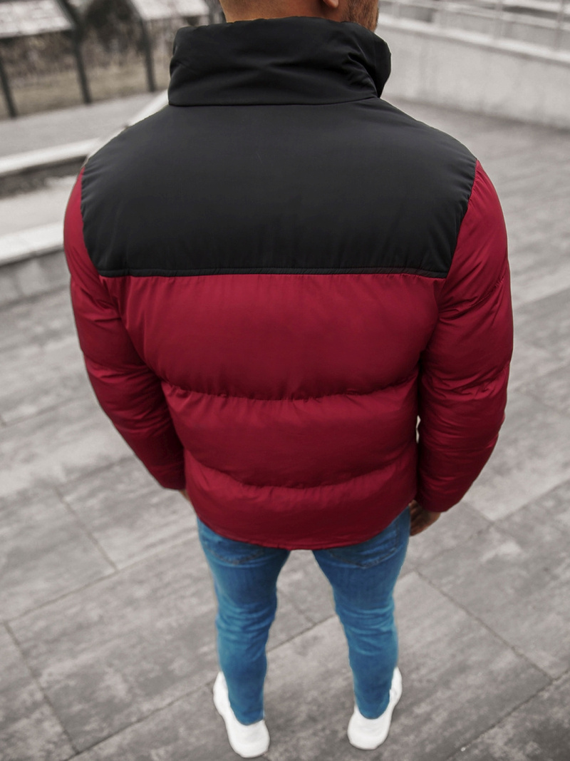 Kurtka zimowa męska pikowana bordowa OZONEE JB/JP1187/3Z