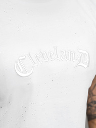 T-shirt męski slim fit biały OZONEE O/QQ1386