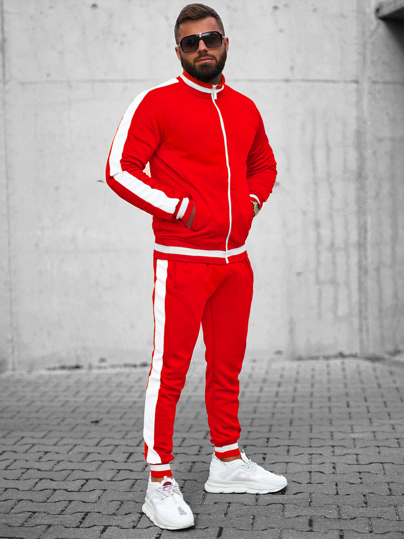 Komplet dresowy męski czerwony OZONEE JS/8C99/18Z