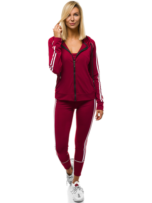 Komplet dresowy trzyczęściowy bordowy OZONEE O/2924
