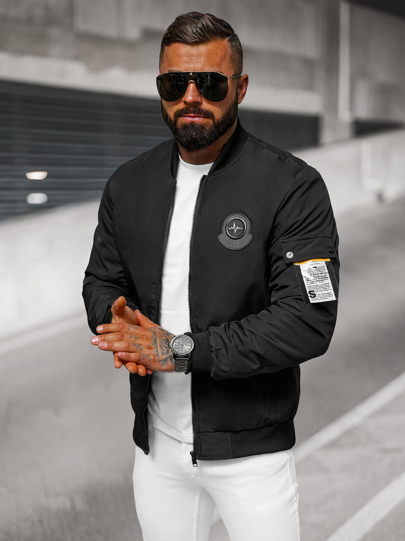 Kurtka męska bomberka czarna OZONEE JS/84M3037/392