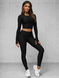 Komplet sportowy dwuczęściowy damski czarny OZONEE O/22060Z