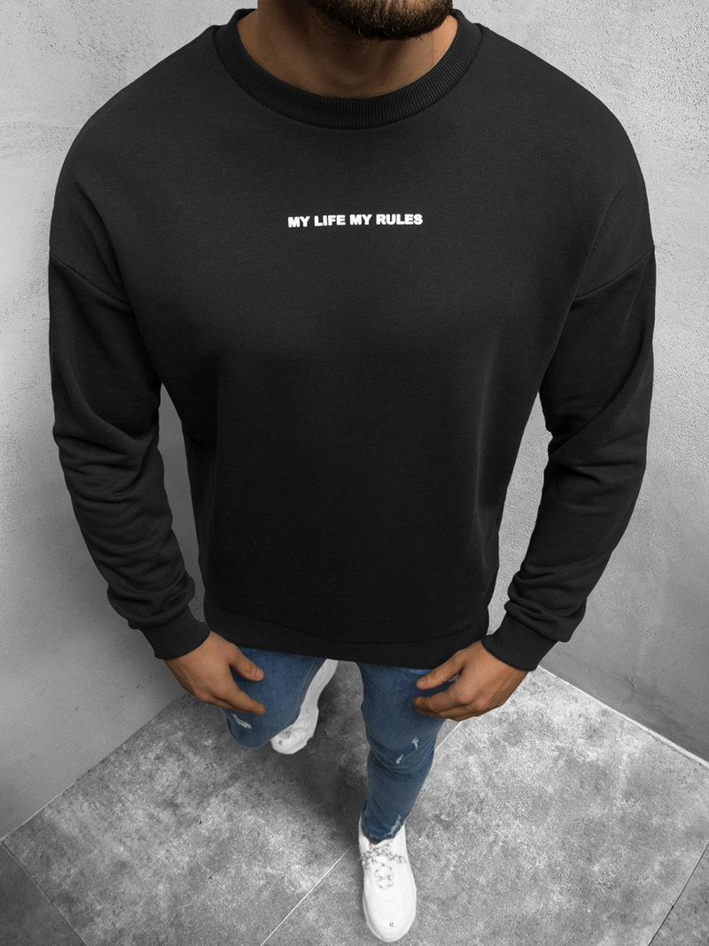 Bluza męska oversize czarna OZONEE B/21402012