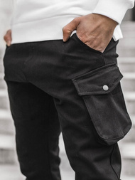 Spodnie męskie joggery czarne OZONEE A/705