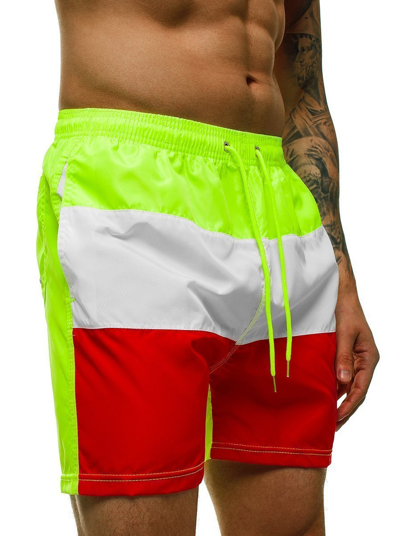 Spodenki kąpielowe męskie żółto-neonowe OZONEE ST027