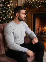 Sweter męski szary OZONEE NB/MMB602/2Z