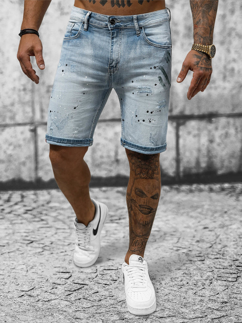 Spodenki męskie jeansowe jasno-niebieskie OZONEE NB/MP0262BC