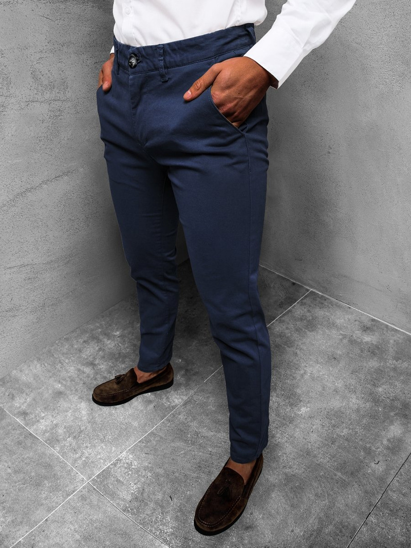 Spodnie chinosy męskie granatowe OZONEE JB/JP1146/9