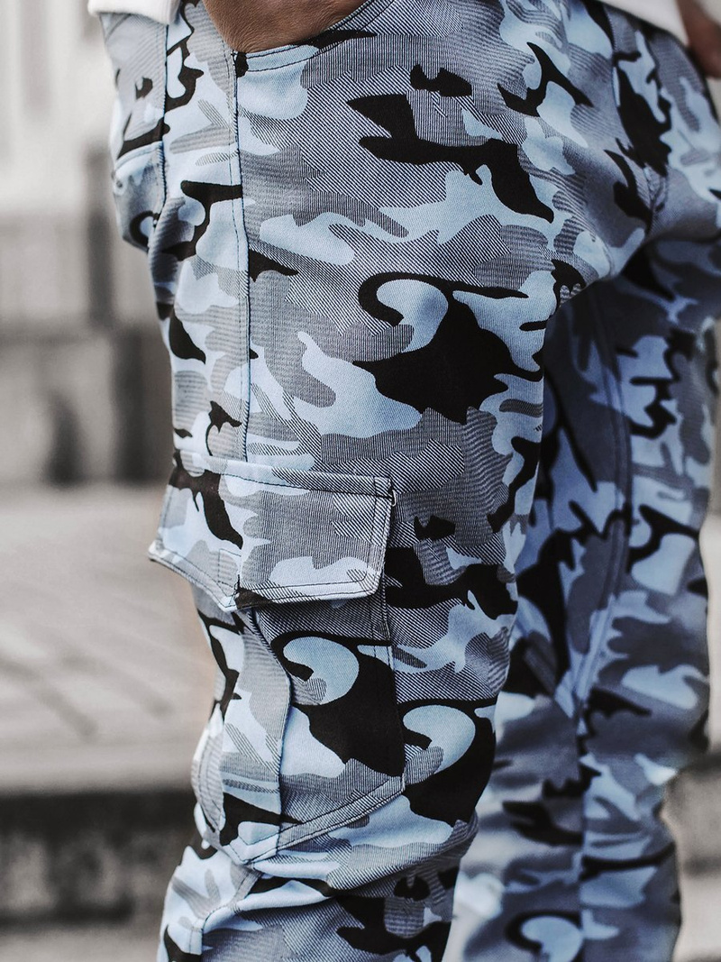 Spodnie męskie joggery niebieskie OZONEE A/404