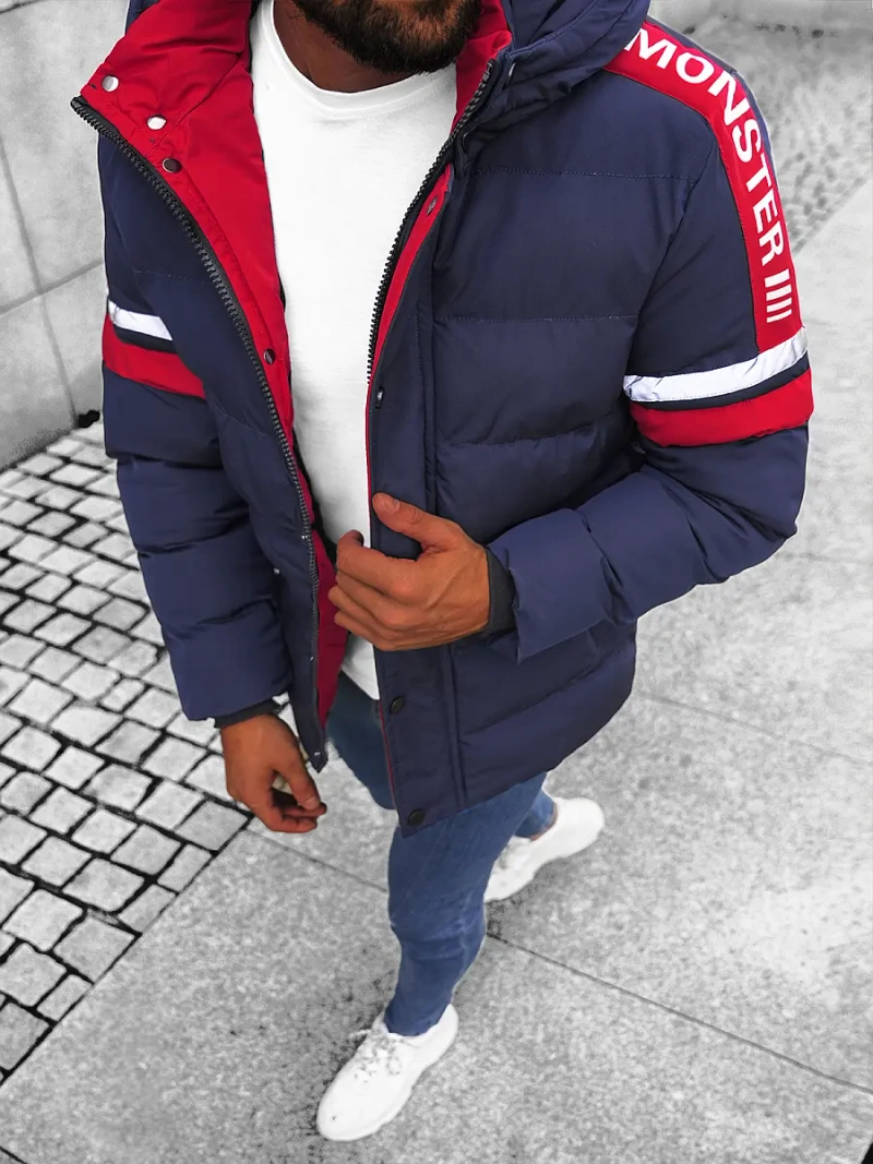 Kurtka zimowa męska pikowana granatowa OZONEE JS/M8103