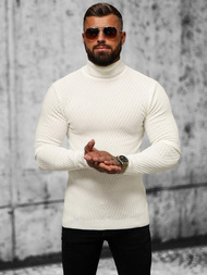Sweter męski golf ecru OZONEE L/1596Z