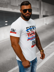 T-shirt męski biały OZONEE O/8T1266/1