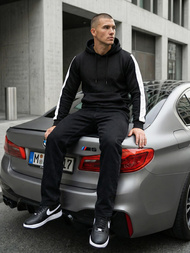 Bluza z kapturem męska czarna OZONEE JS/3B579