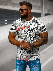 T-shirt męski biały OZONEE O/T137/1