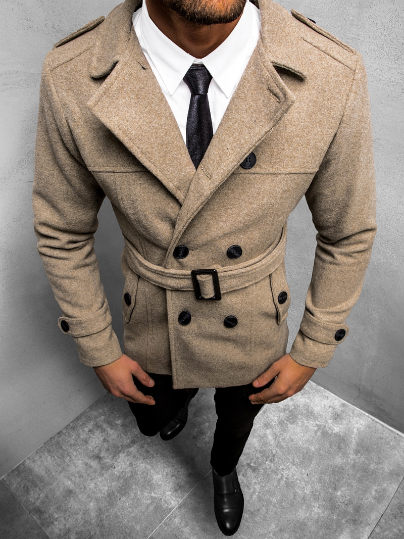 Пальто чоловіче Бежевий OZONEE O/5627