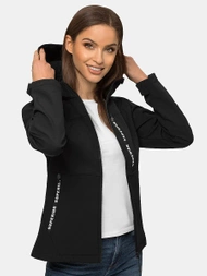 Kurtka softshell damska z kapturem czarna OZONEE JS/HD180/1