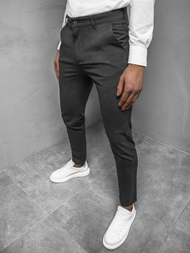 Spodnie męskie chino materiałowe grafitowe OZONEE DJ/5511-1
