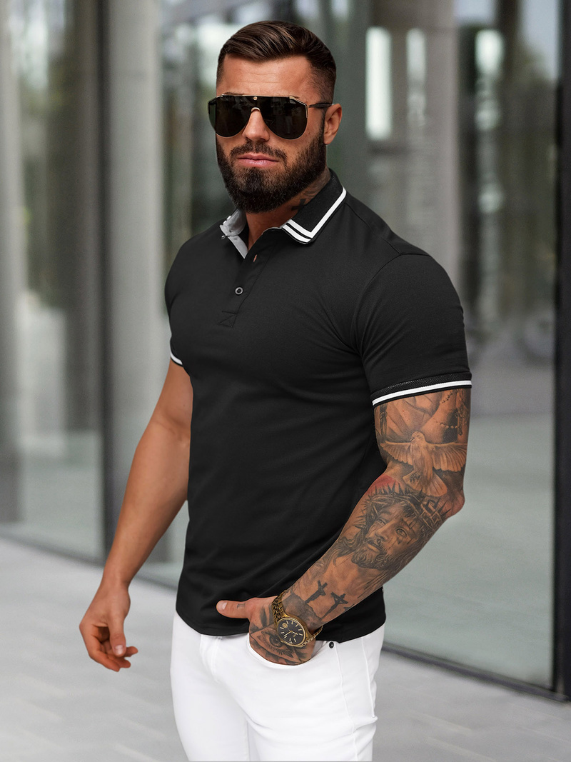 Футболка Поло Чоловіча Чорна OZONEE O/YN2/559