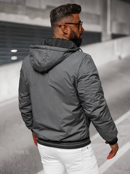 Kurtka męska dwustronna grafitowa/czarna OZONEE JS/84M3038/392