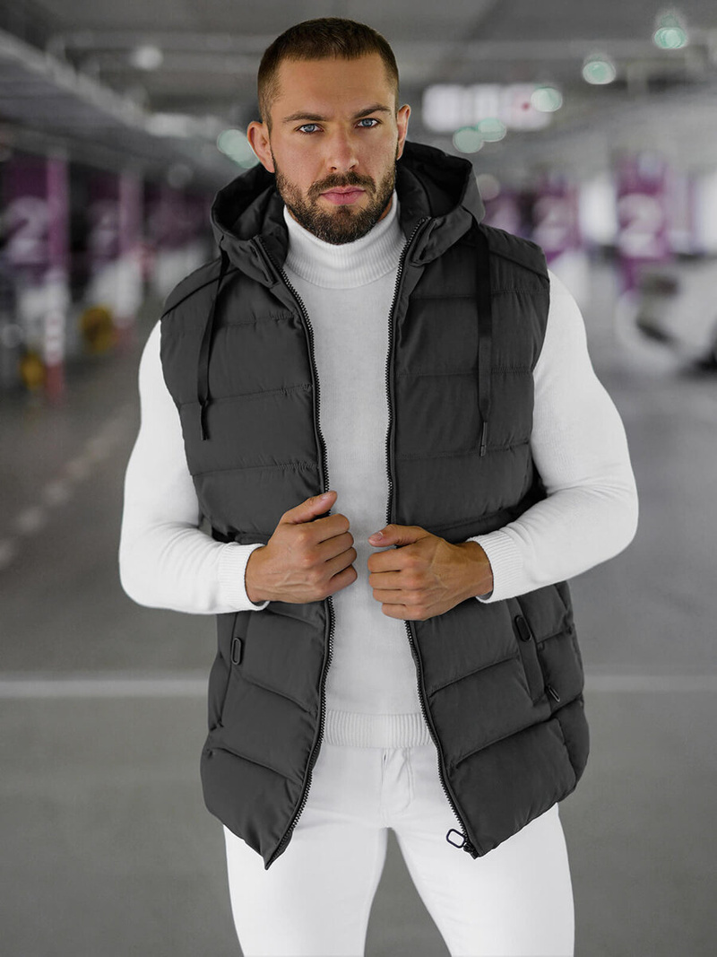 Безрукавка чоловіча графіт OZONEE JS/57M7507/105Z