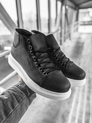 Снікерси високі Чорно-Бiлi OZONEE CH/258