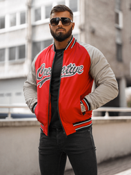 Kurtka męska bomberka czerwona OZONEE JS/84M3011/270Z