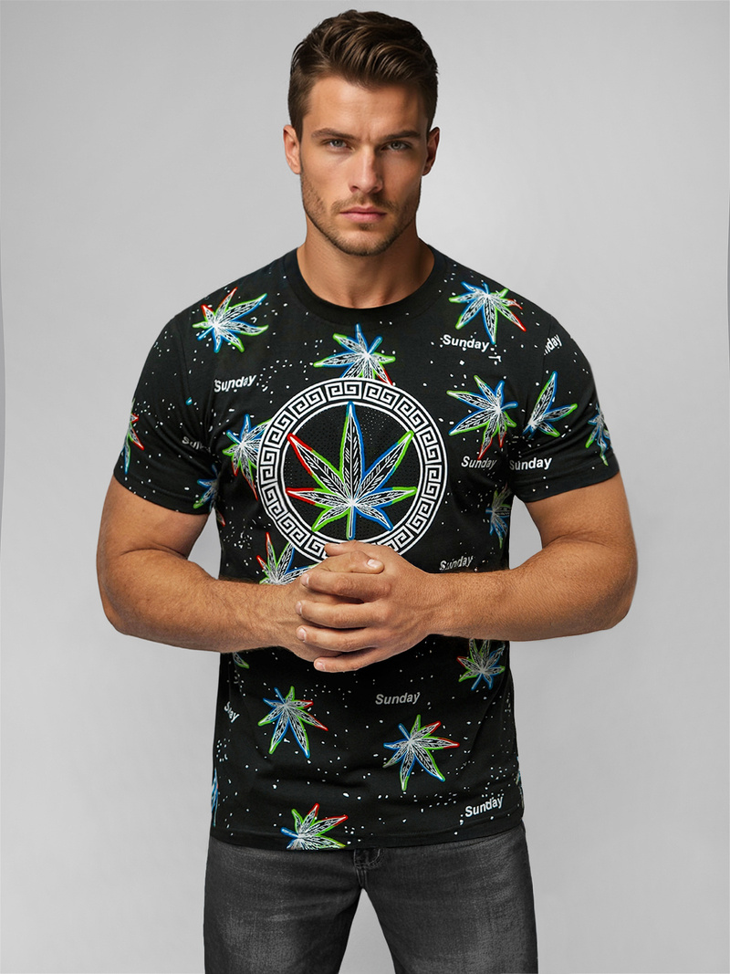 Футболка чоловіча Чорна OZONEE O/T136/3Z