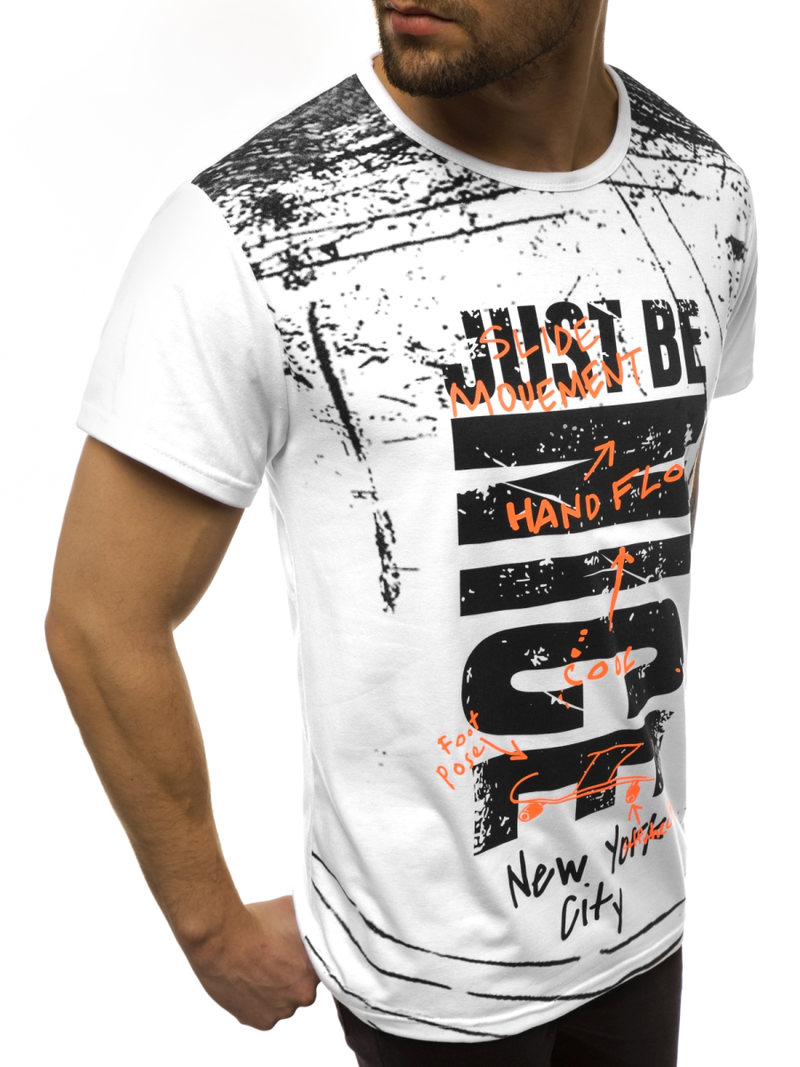 T-Shirt męski biały OZONEE JS/KS1983