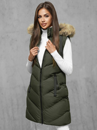 Стьобаний жіночий жилет Зелена OZONEE JS/M787/136