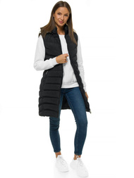 Стьобаний жіночий жилет чорний OZONEE N/6811/1