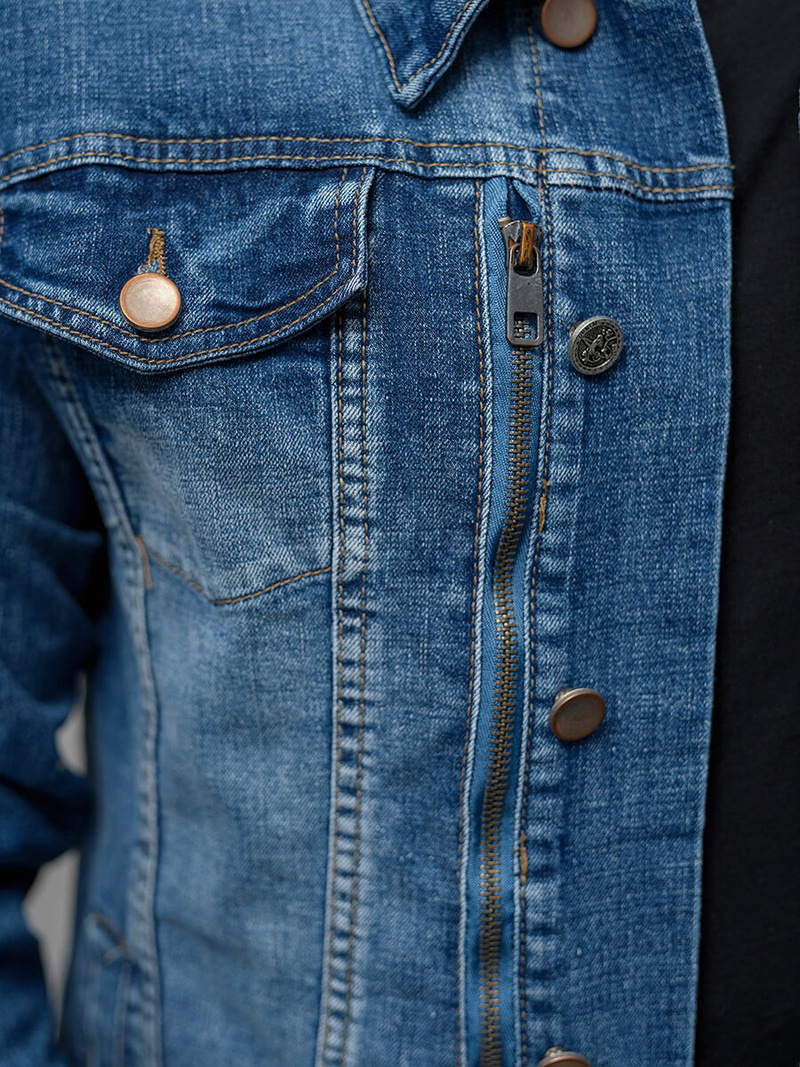 Kurtka męska jeansowa niebieska OZONEE NB/MJ508BZ